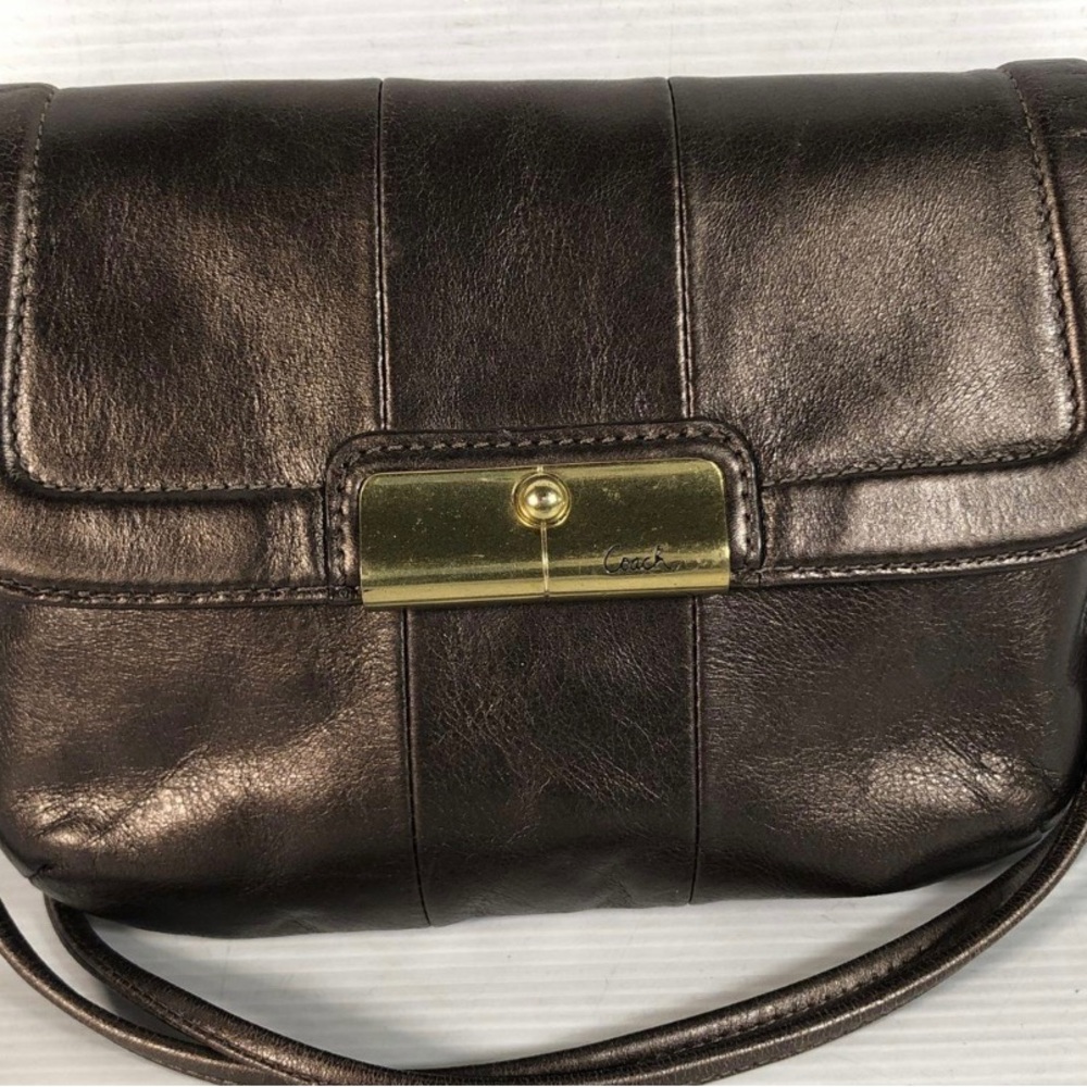 Coach Brown Leather Womens Removable Strap Crossbody Bag Purse